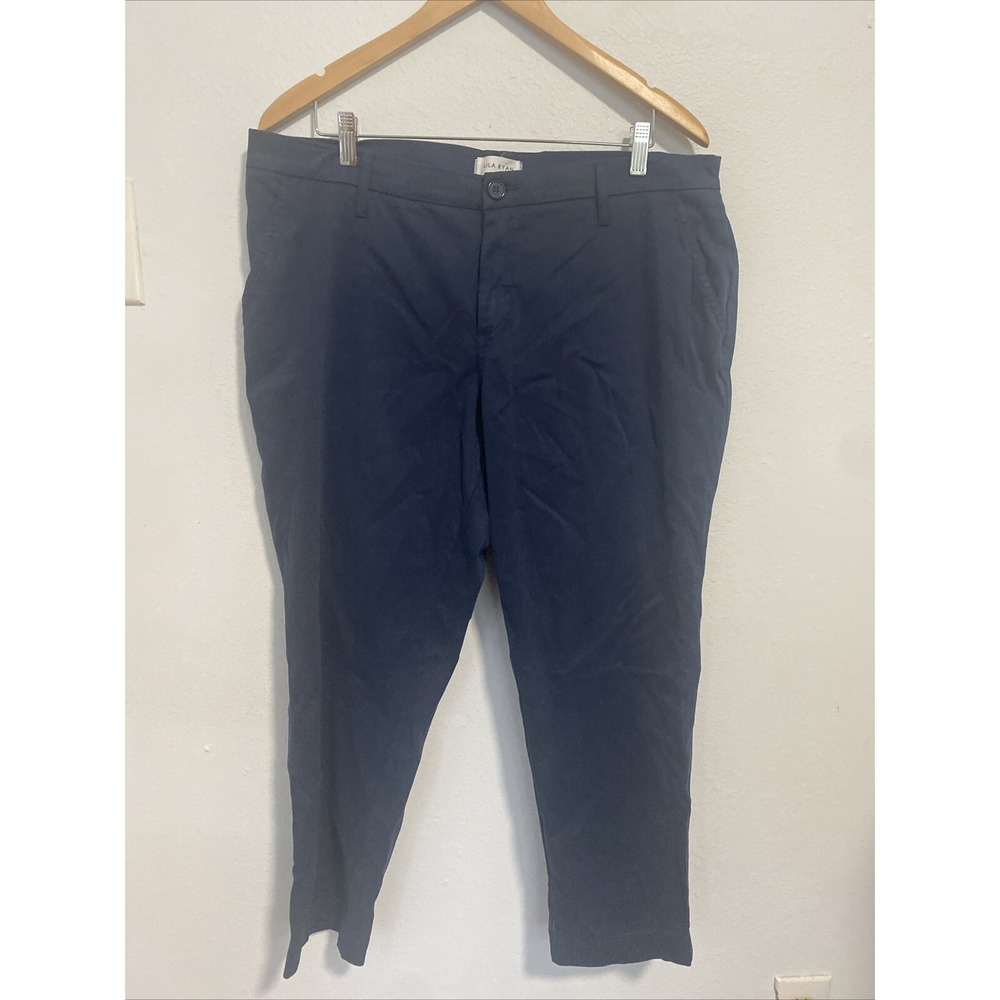 Lila Ryan Pants Womens 16W Blue Melina Straight Leg Chino Stretch‎ Preppy